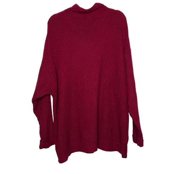 AMERICAN EAGLE Oversized Fit Sweater Mock Neck Chunky Knit Pink Womens Size L/XL - Picture 4 of 6